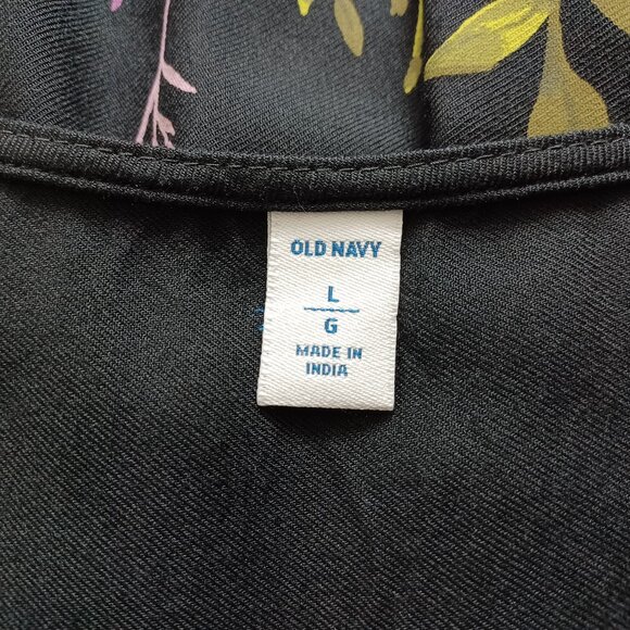 Old Navy Black Multicoloured Floral Print Peasant Blouse - Picture 11 of 14